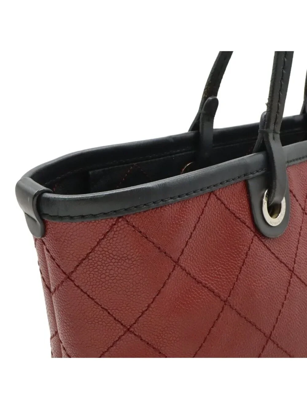 Chanel on the Road Wild Stitch CC Logo Tote Shoulder Bag Caviar Leather